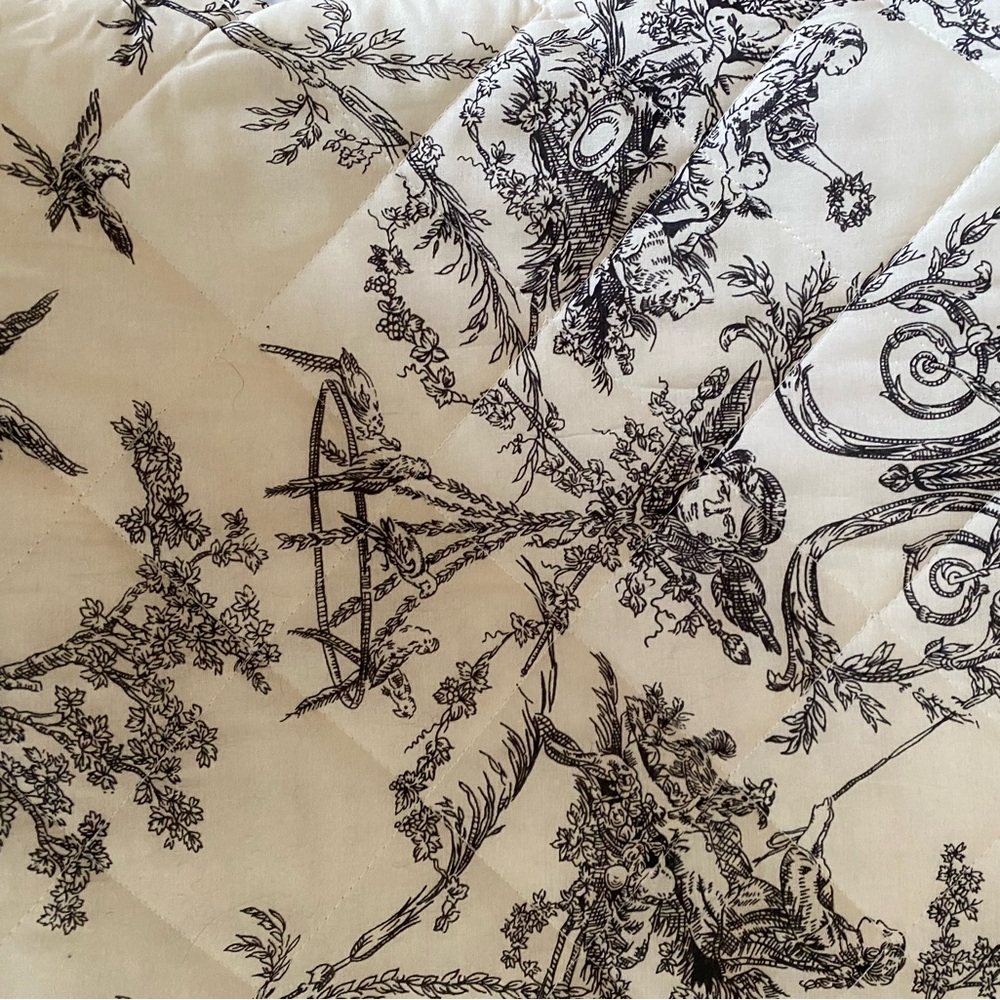 Classic Black and White Toile queen size Quilt - no shams - Picture 8 of 10